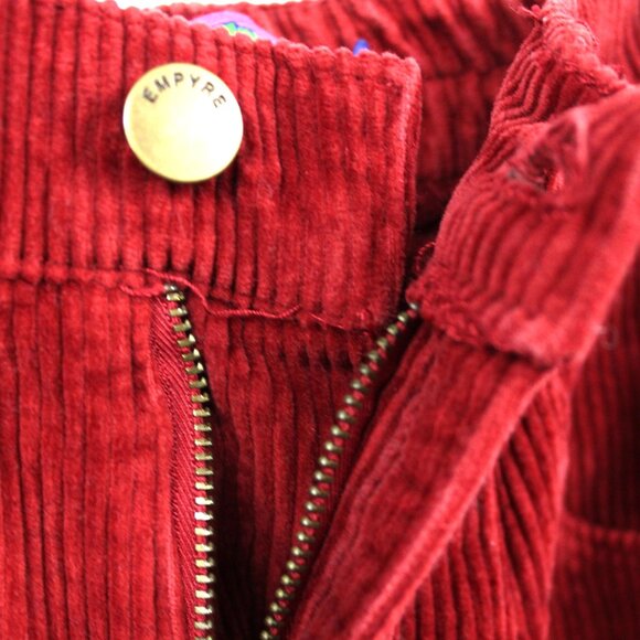 Empyre Women's Red Corduroy Pants Loose Fit Size S SK8R Y2K Hip Hop Grunge VTG - Picture 4 of 8